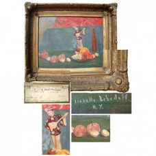 Still Life w/Peaches, Nuts and Figurine - Lebedeff
