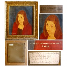 Original Oil on Linen Canvas Girl with Auburn Hair by Isabelle Birgan Lebedeff