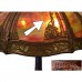 Arts & Crafts  Handel Sunset Pine Shade with Bronze Table Lamp