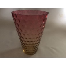 Amberina Optic Inverted Thumbprint Vase