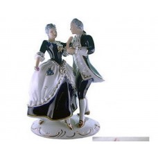 Vintage Royal Dux Rococo Dancing Glossy Figurines