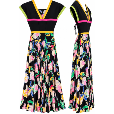 Emanuel Ungaro Carmen Miranda Silk Dress w/Scarf
