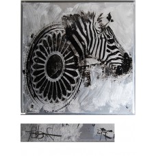 Original Darryl Pottorf "Holy Zebra" Lexan and Acrylic on Aluminum