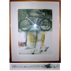 Signed Robert Rauschenberg Untitled (Two Bicycles)