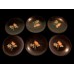 Maruni Lacquerware Set of 6 Footed Floral Dishes