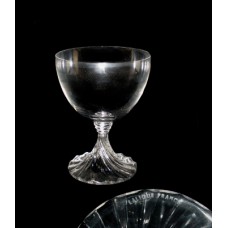 Lalique Rambouillet French Crystal Water Goblet with Swirl Twisted Fluted Stem