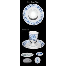 Meissen Blue Onion Egg Cup with Underplate