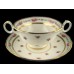 Vintage Cauldon K3616 Brown Westhead Handled Bouillon Cup and Saucer Set