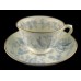 Antique G. F.  Bowers Blue and White Dragon Cup and Saucer Set - England