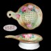 Vintage Porcelain Floral and Gold Trim Tea Strainer