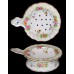Vintage Porcelain Floral and Gold Trim Tea Strainer