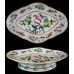 Chinese Hand Painted Porcelain Footed Scalloped Oval Serving Plate