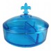 Fostoria 3-Part Blue Candy Dish with Lid