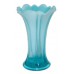 American Northwood Art Glass Blue Opalescent Ruffled Vase