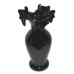 Vintage Black Amethyst Ruffled Top Vase