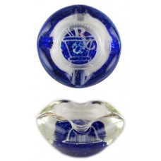 Vintage Cobalt and Clear RX Paperweight Ashtray