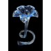 Vintage Art Glass Blue Trumpet Flower Vase