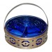 Vintage Cobalt Blue Glass Divided Relish Dish