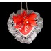 Felicitas Red Heart-Shaped Ornament - West Germany