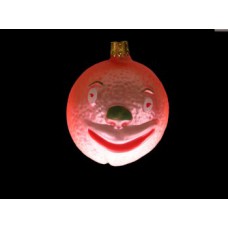 Glass Happy Face Orange Holiday Ornament - Germany