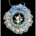 Vintage West Germany Felicitas Blue Circle Lace Handmade Ornament