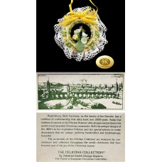 West Germany Felicitas Yellow Circle Lace Ornament