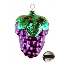 Vintage Hand Painted Purple Grape Cluster Holiday Ornament