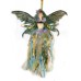 Vintage Large Green Winged Fairy Christmas Holiday Ornament