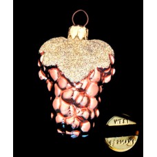 Copper Glass Bunch of Grapes Holiday Ornament