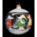 Clear Round Hand Painted Holiday Ornament 