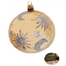 Round Gold Glass Holiday Ornament - West Germany