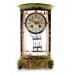 French Empire Cloisonne and Green Onyx Marble Regulator Mantle Clock 