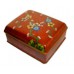 Vintage Red Footed Cloisonne Box with Floral Motif