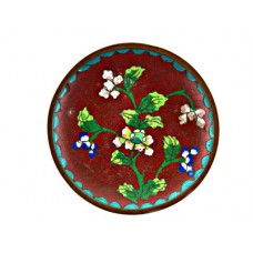 Chinese Cloisonee Small Tray with Floral Motif
