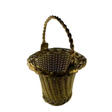 Goldtone Wire Weaved Handled Basket