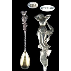 RARE Sterling Silver Nuremberg Gorham Cocktail Gold Washed Bowl Spoon with Twisted Handle - No Monograms