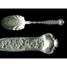 Sterling Dresden Whiting Serving Spoon w/goldwash