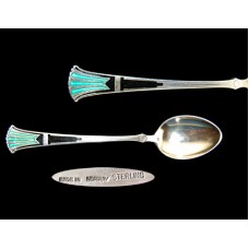Antique Sterling and Enamel Norway Demitasse Spoon