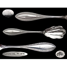 Sterling Indian Whiting Fluted Sugar Shell Spoon