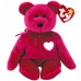 Valentina The Dark Rose Teddy Bear w/White Heart