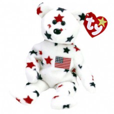Glory White American Teddy Bear with Stars & Flag