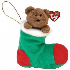 Stockings - Brown Teddy in Red and Green Christmas
