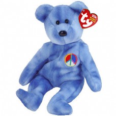 Peace Bear Blue With Colorful Peace Sign Beanie