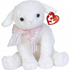 Lullaby White Lamb with Bow Beanie Baby