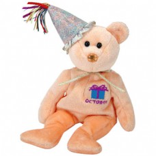 October Happy Birthday Beanie Bear