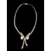 Vintage Clear Rhinestone Necklace w/Silver Chain