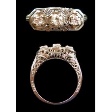 Estate Ladies Diamond Filigree Ring