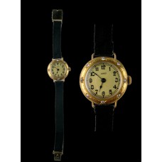 Vintage Lancet Estate 14k Yellow Gold Watch with Diamonds