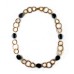 Kenneth Lane Black and Gold Circle Necklace