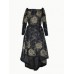 Scassi Boutique Black and Gold Lace Evening Dress